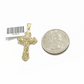 Real 10k Yellow Gold Jesus Cross Charm Rope Chain Necklace 3mm 24'' Pendant 10kt