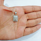 10k Yellow Gold Real Diamond Pillow Charm Pendant Men Women