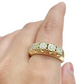 Real Diamond Mens Ring 14k Real Gold Band 14kt Yellow Gold 10" Genuine Diamonds