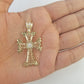 Real 10k Gold Charm Pendant Cross Diamond Cut 10kt Yellow Gold Men Women Unique