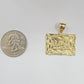 Real 10k Gold Square Pendant Last Supper Charm 10kt Yellow Gold