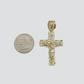 10k Yellow Gold Miami Cuban Chain 5mm 18" inch Necklace Jesus Cross Charm Real