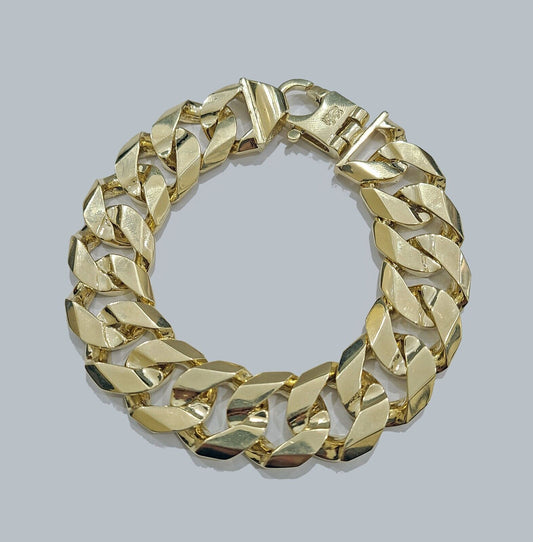 Real 10k Yellow Gold 18mm Miami Cuban Link Bracelet 9''inch 10kt Unisex