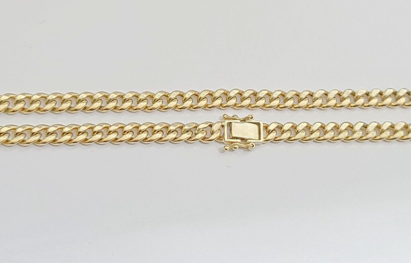 10kt Yellow Gold Miami Cuban Link Chain 10k Necklace 22 Inches 4mm Box Lock Real