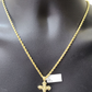 Real 10k Yellow Gold Jesus Cross Charm Rope Chain Necklace 3mm 28'' Pendant 10kt