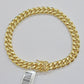 10k Yellow Gold Miami Cuban Link Bracelet 7.5 inch 8mm Real 10kt Kids and Ladies