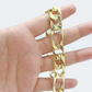 Real 10kt Solid Yellow Gold Figaro Bracelet Unisex 9'' Inches 13mm
