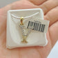 Real 10K Yellow Gold Initials Diamond Cut Charm A-Z Pendant  Alphabets