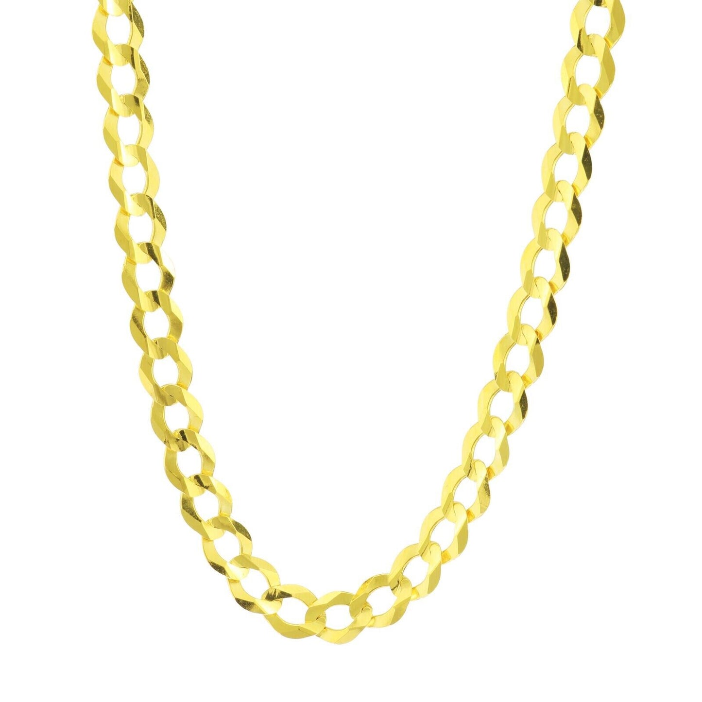 10k Yellow Gold Cuban Curb Link Chain 8mm Necklace 20'' Real 10kt Lobster Lock