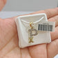 Real 10K Yellow Gold Initials Diamond Cut Charm A-Z Pendant  Alphabets