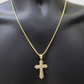 Real 10k Yellow Gold Franco Chain 2.5mm 18" inch Necklace Jesus Cross Charm 10kt