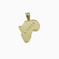 10k Yellow Gold Africa Map Miami Cuban Chain Charm Pendant 18 Inch Necklace SALE
