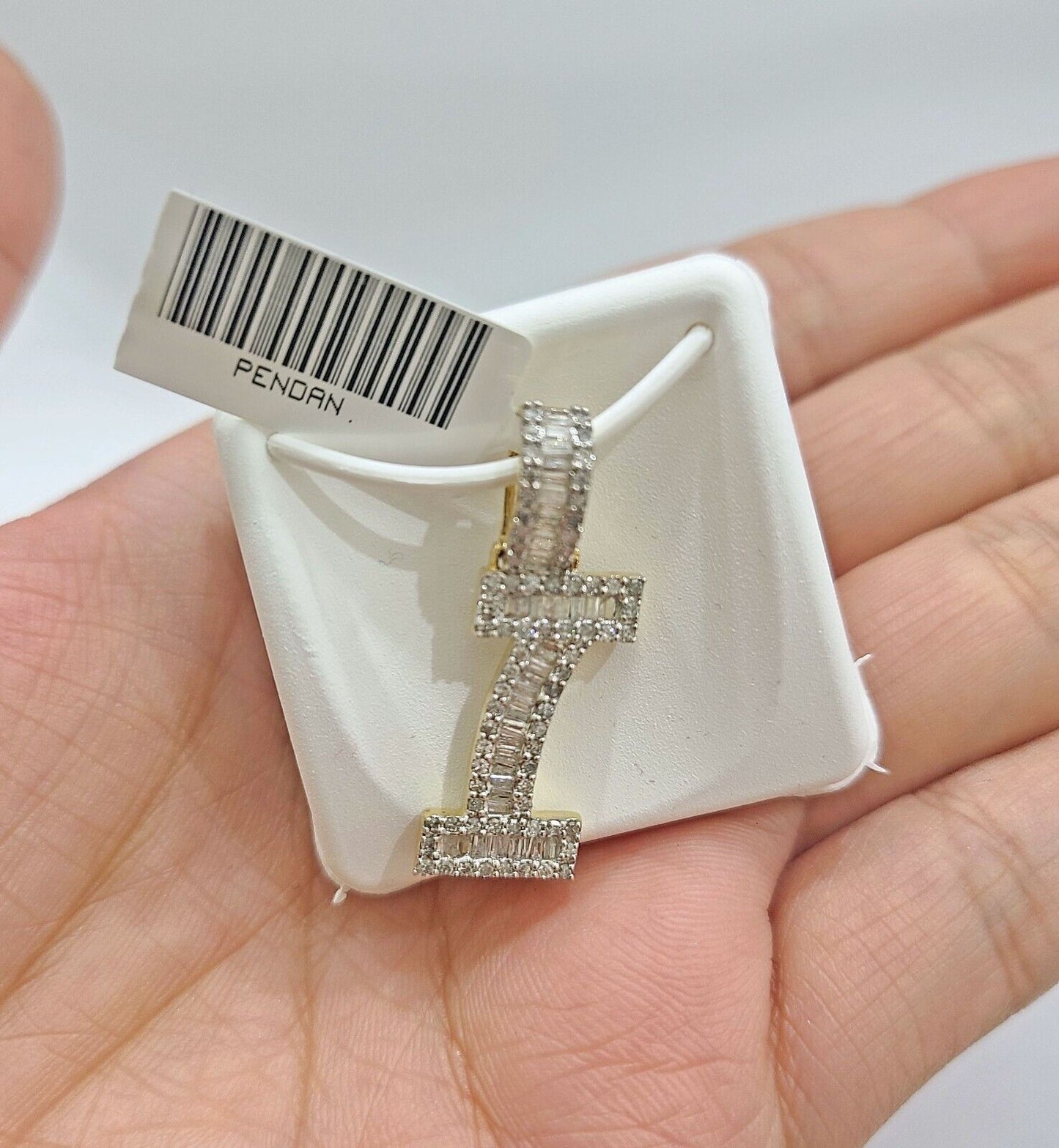 Real 10K Yellow Gold Initials Diamond Cut Charm A-Z Pendant  Alphabets