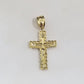 Real 10k Gold Nugget Jesus Crucifix Cross Pendant Charm 10kt Yellow Gold