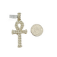 Real 10k Yellow Gold Cross Diamond Charm Pendant 2.5'' Inches Genuine 10kt