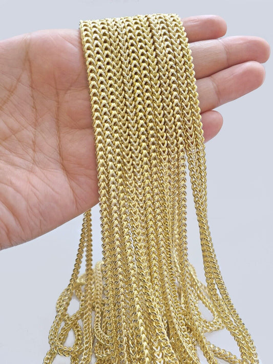 14k Yellow Gold Franco Chain Two-tone Necklace 4mm 18 Inch Diamond Cut 14kt SALE