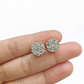Real 10k Yellow Gold Earring Stud White Diamond 2.11CT Round Design Unisex