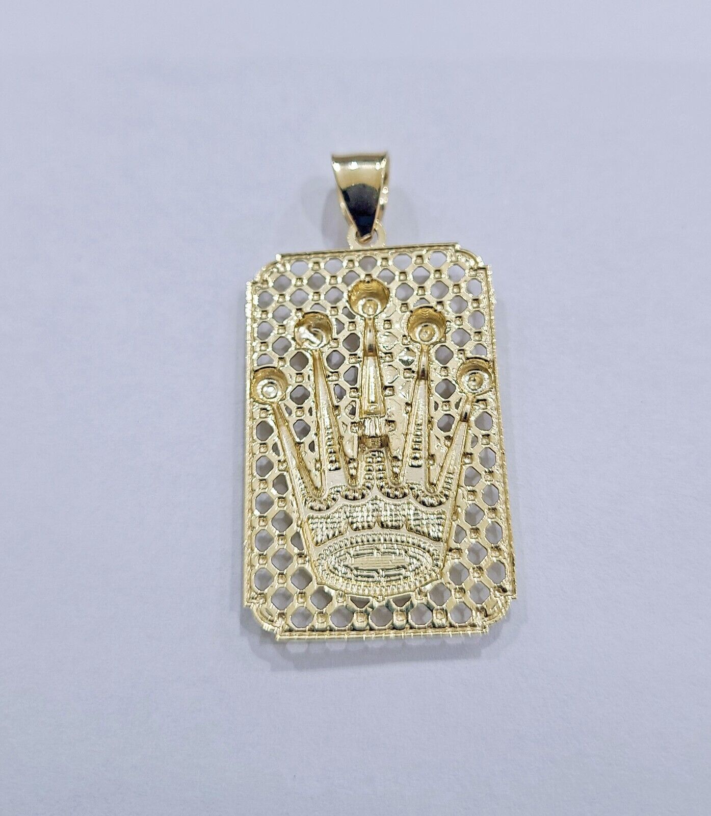 Real 10k Gold Crown Charm Pendant 10kt Yellow Gold Men