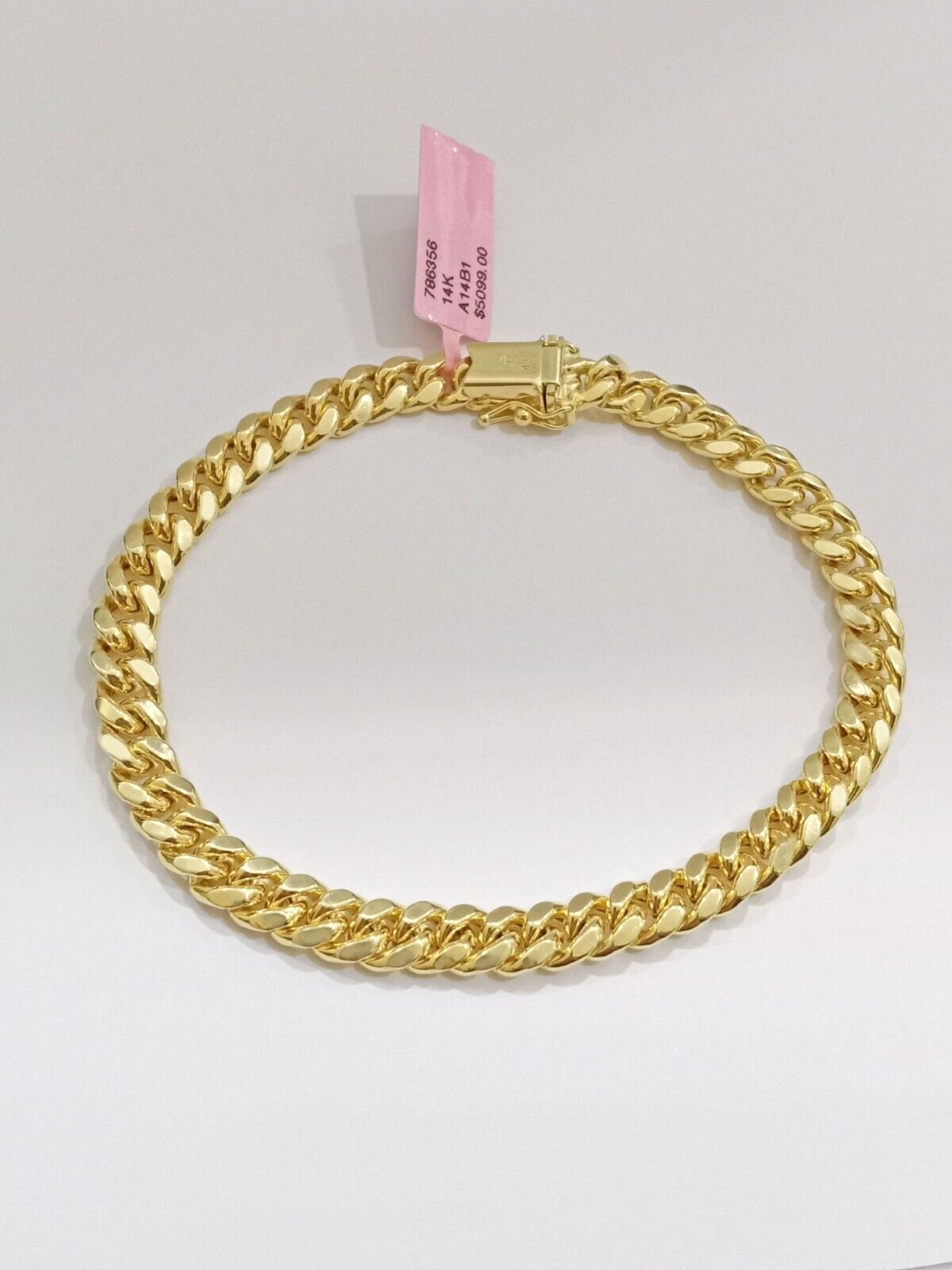 14k Yellow Gold Miami Cuban Link Bracelet 7.5 inch 7mm Real Men's & Ladies 14kt