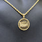 Real 10k Gold Rope Chain Last Supper Pendant Set, 24 Inch 3mm necklace & Charm