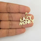 Real 10k Yellow Gold Eazy Money Charm Pendant 10kt for Chain