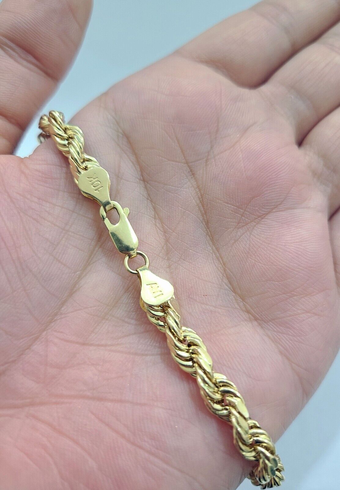 10K Gold Bracelet | 3.5mm Strap Rope 3 Tones Women's Bracelet | Medusa  jewelry