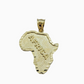 10k Yellow Gold Africa Map Charm Rope Chain 24 Inch Necklace Pendant SET SALE
