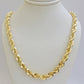 Real 14k Gold Rope Chain Necklace 7mm 24 Inch Diamond Cut SOLID 14kt Yellow Gold