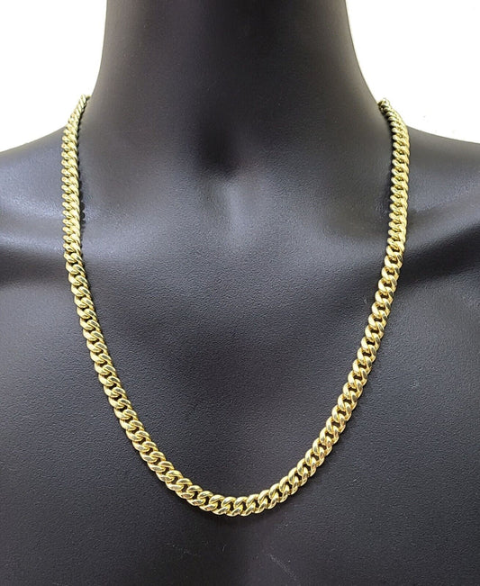 Real 14k Yellow Gold Miami Cuban Link Chain 8mm 24" Necklace Box Lock