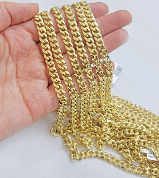 14k Yellow Gold Miami Cuban Link Chain 6mm 20" Necklace Box Lock REAL