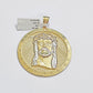 Real 10k Jesus head Charm pendant Mens 2.5 Inch Circular charm Real 10kt