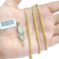 Real 10k Yellow Gold 3mm Rope Chain 26" inch Necklace Praying Hand Charm Cross