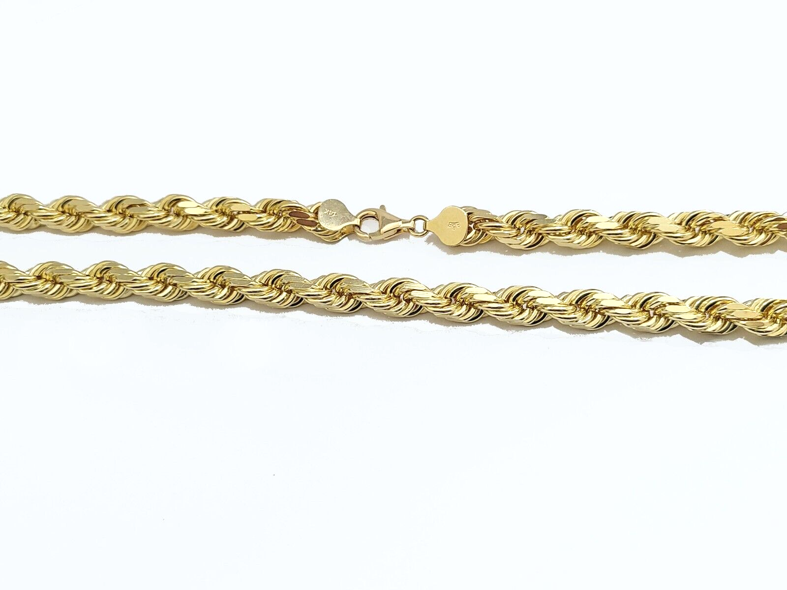 Men's Solid 14k Yellow Gold 7mm Rope Chain Necklace 24 118 Grams