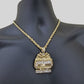 Real 10k Yellow Gold Rope Chain 24"  Necklace  Praying Hand Last Supper Pendant
