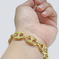 Real 10kt Yellow Gold Mariner Link Bracelet Unisex 9'' Inches 15mm