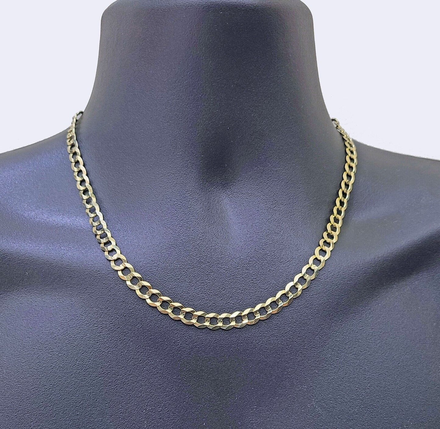 Real 14k Yellow Gold Necklace Cuban Curb Link Chain 20'' inches 7mm Unisex