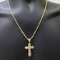 Real 10k Yellow Gold Franco Chain 2.5mm 20" inch Necklace Jesus Cross Charm 10kt