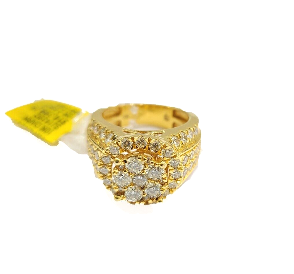 Real 10k Yellow Gold Diamond Ring White Genuine 2.56CT Diamonds 10kt Size 10