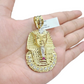 Real 10k Gold Pharaoh Head Charm Pendant 2" 10kt Yellow Gold For Chain