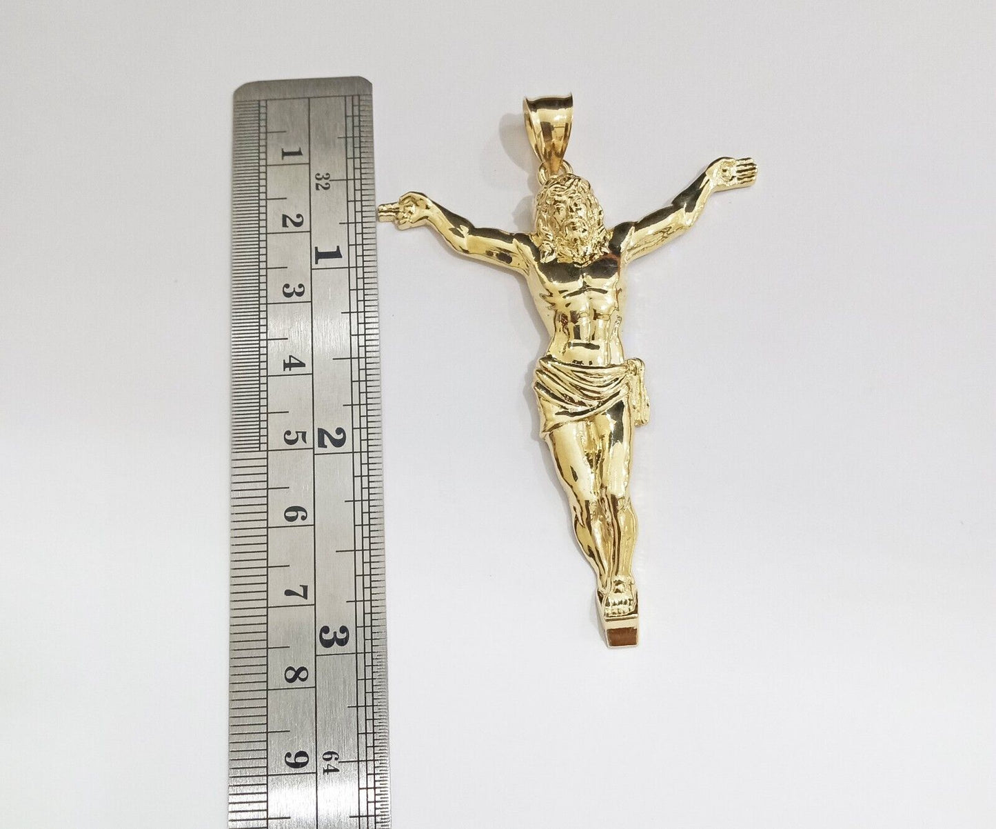 Real 10k Yellow Gold Jesus Crucifix Charm 10kt Pendant Men Women