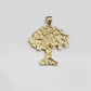 Real 10k Gold Money Tree Charm 1.7 Inch Pendant 10kt Yellow Gold