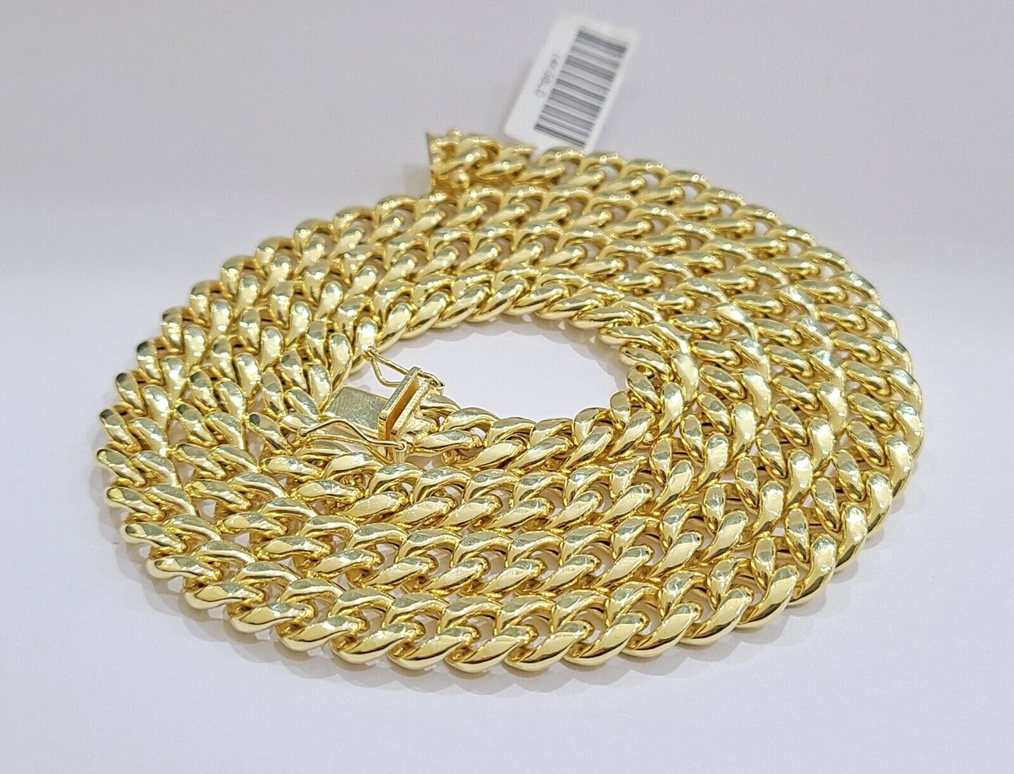 Real 14k Yellow Gold Miami Cuban Link Chain 8mm 28" Necklace Box Lock 14kt