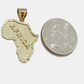 10k Yellow Gold Africa Map Charm Rope Chain Pendant 22 Inch Necklace SALE 10kt
