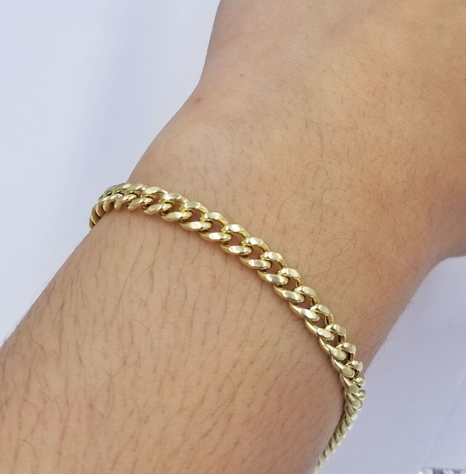 Real 10k Yellow Gold Miami Cuban Link 4mm Bracelet 8" Men Women 10kt