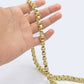 Real 10k Yellow Gold Box Byzantine Necklace 6.5mm 28" inch For Men 10kt Chain