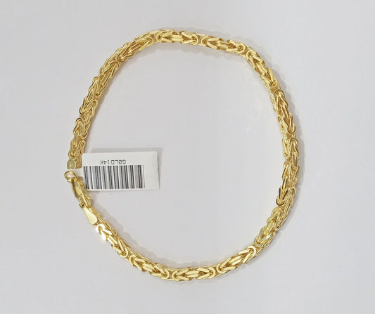 Real 14k Yellow Gold 3mm Byzantine Bracelet 8" inch 14kt