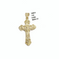 Real 10k Yellow Gold Jesus Cross Charm Rope Chain Necklace 3mm 20'' Pendant 10kt