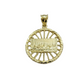 10k Yellow Gold chain Charm Pendant set Miami Cuban 4mm 24 Inch & Last supper