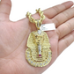 10k Gold Pharaoh Head Charm Rope Chain Necklace 8mm 28'' Set & Pendant 10kt REAL