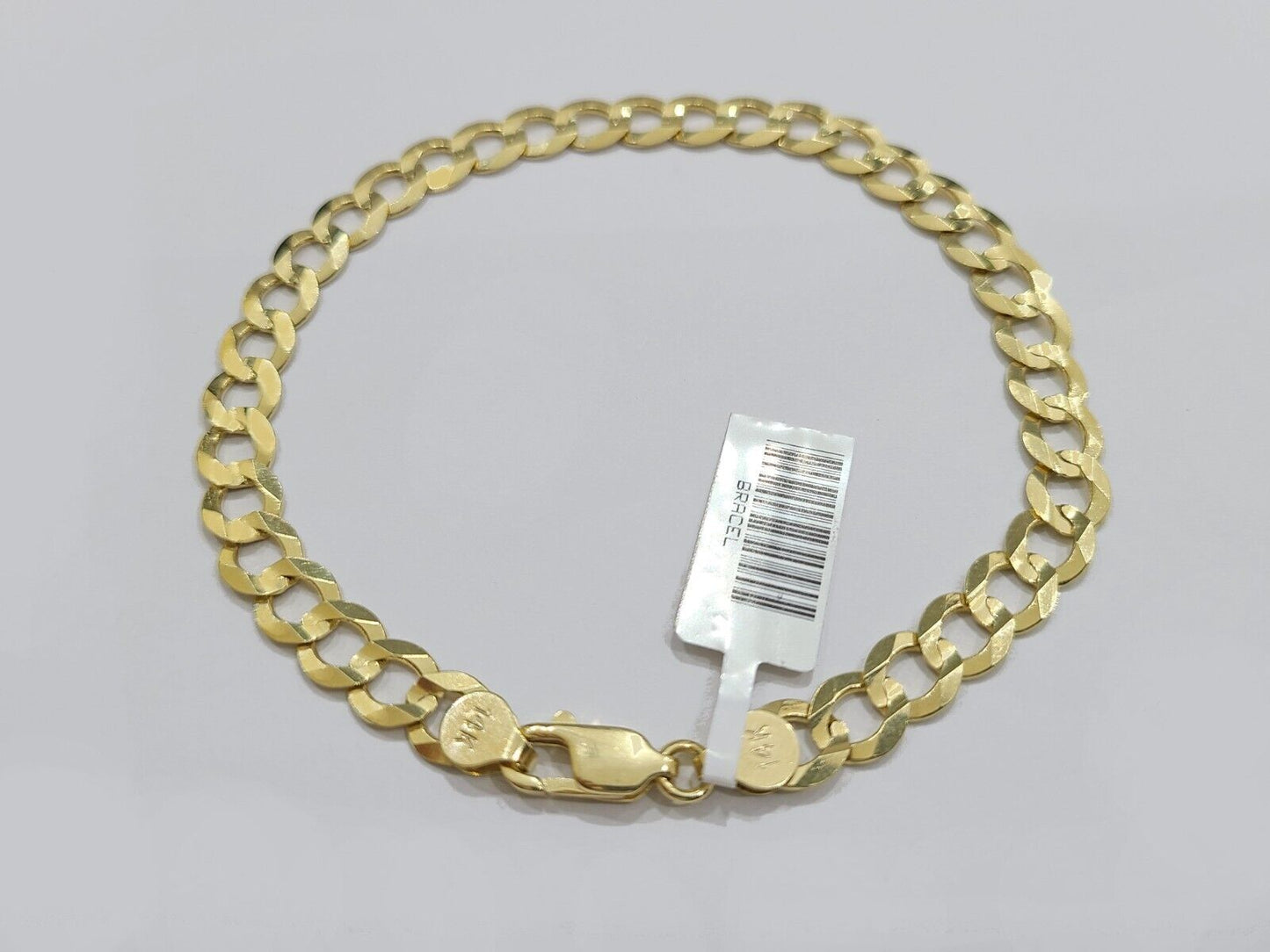 Real 14k Yellow Solid Gold 6mm Cuban Curb Link Bracelet 8'' inch 14kt Unisex